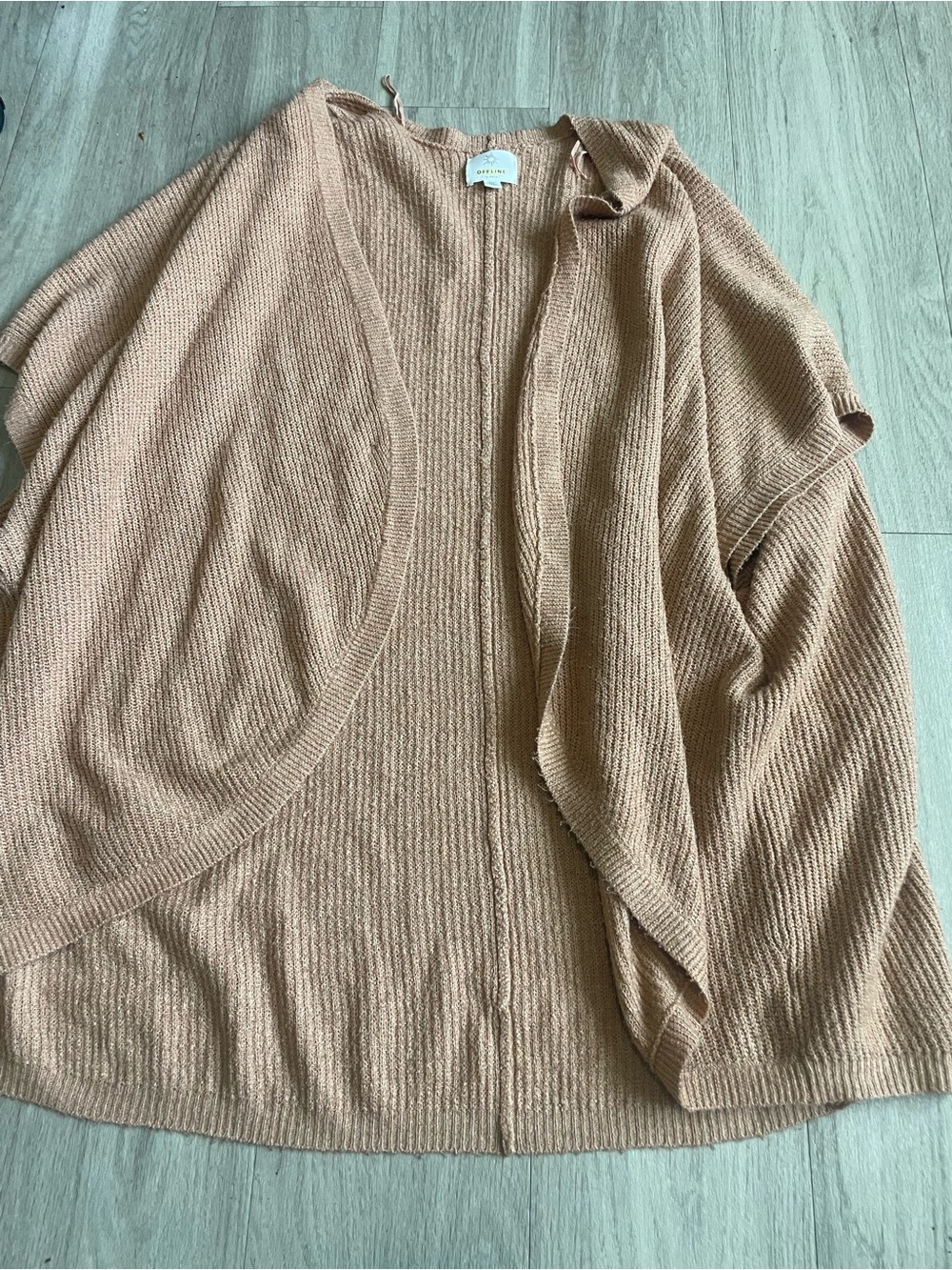 Open-Front Ribbed Cardigan - Camel by Eileen Fisher